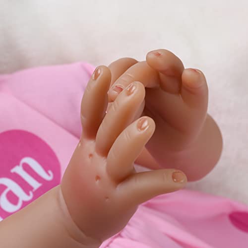 African American Reborn Baby Dolls Black Girl - 22 Inch Lifelike Realistic Newborn Soft Vinly Body Baby Doll Toy For Kids Age 3+ #TOP4
