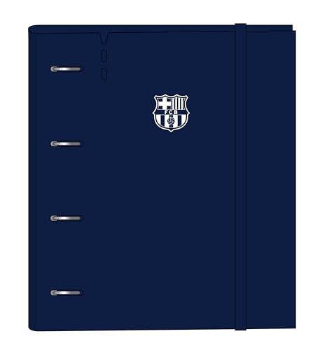 F.C. Barcellona - Carpeblock Con 4 Anelli Da 35 Mm, Con Ricambio, Con 100 Fogli A4, Ideale Per Bambini Di Diverse Età, Confortevole E Versatile, Quali