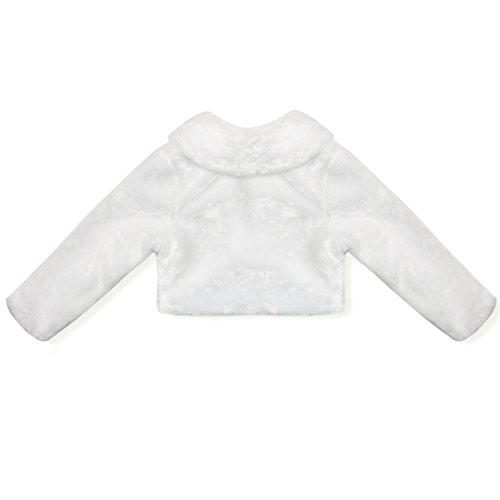 iEFiEL Girls Baptism Flower Dress Wedding Faux Fur Bolero Jacket Shrug4
