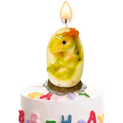Mesiiloly Dinosaur Candle Green Dinosaur Cake Topper Candles Dinosaur Birthday Candle for Boys Girls,3.2 inches,Suitable for Dino Theme Birthday Party Cover