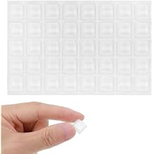 40 PCS Clear Rubber Bumpers Self Adhesive, 0.5" Rubbers Pads Cabinet Door Bumpers Large Self Stick on Rubber Feet for Electronics, Speakers, Furnitures, Appliances, Audio Equipment, Laptop - Square