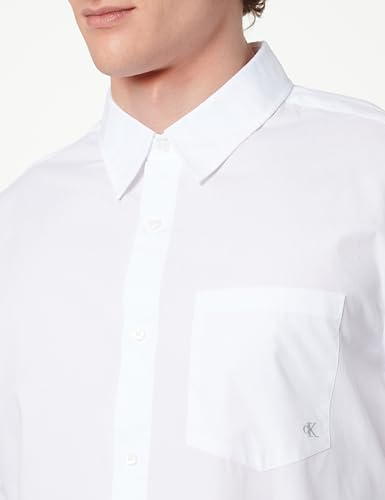 Calvin Klein Herren Hemd Poplin Classic aus Baumwolle, Weiß (Brilliant White), XS – Ansicht 2