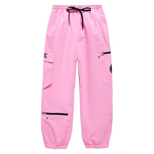 Pantalones de esquí para hombre y mujer, pantalones de snowboard, pantalones de snowboard, pantalones de esquí térmicos, cálidos, resistentes al viento, pantalones de senderismo, softshell, O rosa., S