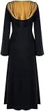 LPFNSF Vintage Hexenkleid, Weihnachten Vampir Kostüm Frauen Plus Größe, Renaissance Kostüm Frauen Mittelalter Kleid (schwarz,5XL)