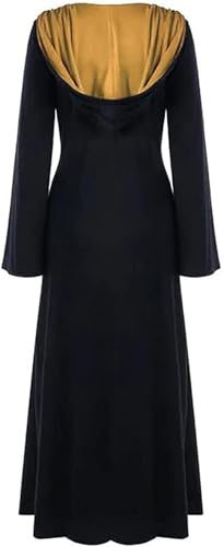 LPFNSF Vintage Hexenkleid, Weihnachten Vampir Kostüm Frauen Plus Größe, Renaissance Kostüm Frauen Mittelalter Kleid (schwarz,5XL)