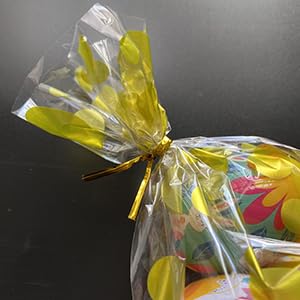 Sacchetti in cellophane, 6 colori di plastica trasparente, sacchetti regalo per dolci, biscotti, bomboniere, confezioni regalo, forniture per feste di matrimonio e compleanno (120 pezzi