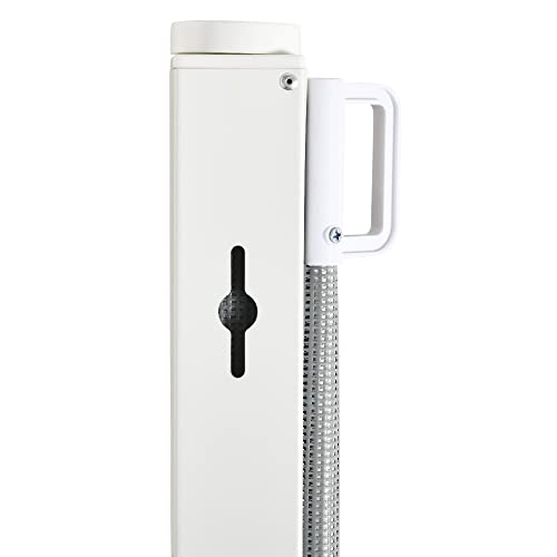 PawHut Hunde Türschutzgitter Treppenschutzgitter Treppenschutz Sicherheitstrennwand Trennwand Türschutz Treppenschutzgitter ausziehbar treppenschutzrollo Rollo Einrollbar PVC Grau 115 x 82,5 cm