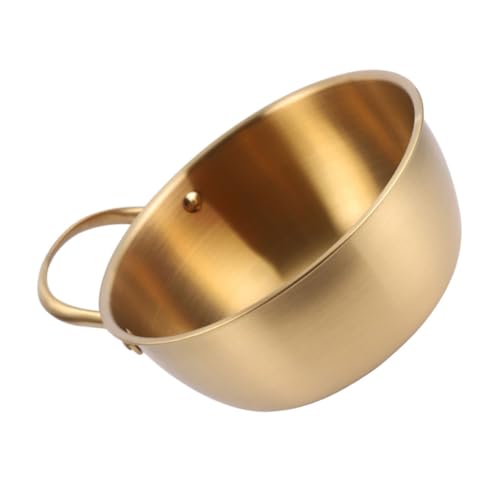 CLISPEED ステンレス製ラーメン鍋 一人用調理鍋 ガス 対応 滑り止めハンドル付き 電磁調理器対応 小型スープポット キッチン便利グッズ