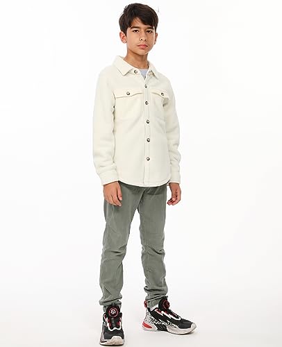 Image of ThCreasa Boys Sherpa Lined Plaid Button Shirt Jacket