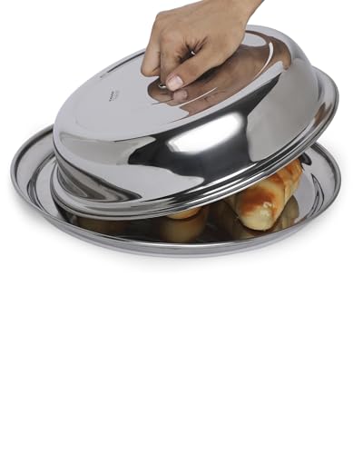 Image of KMW Stainless Steel Plate Cover Dome Cover I Food Grade, Hygienic & Durable I Professional Quality for Home & Restaurant use I 30 cm, Large