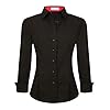 Alex-Vando-Womens-Dress-Shirts-Regular-Fit-Long-Sleeve-Stretch-Work-Shirt Alex Vando Womens Dress Shirts Regular Fit Long Sleeve Stretch Work Shirt,Black,S