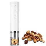 Macchina Portatile per Schiaccianoci Rosa, Sgusciatrice Elettrica Multifunzionale per Noci, Noci Pecan, Mandorle, Nocciole, Noci del Brasile, Strumento per Aprire Facilmente White