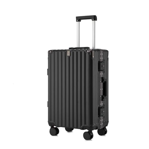 Suitcase Carry on Luggage with Aluminum Frame 20 Inch PC Hardside Lightweight Suitcases with Wheels with Cup Holder,Black,28in - Main Image