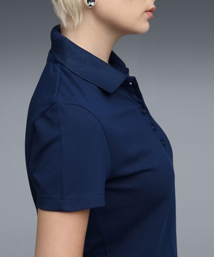 Image of Puma Women's Polo T-Shirt | Cotton Regular Fit Short Sleeve Polo with Ribbed Collar & Button Placket | Classic Everyday T-Shirt for Casual, Sport & Streetwear