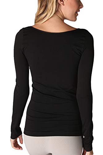 NIKIBIKI Women Seamless Long Sleeve Scoop Neck Top, Made in U.S.A, One Size3
