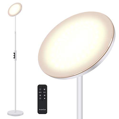 Floor Lamp, Arzerlize 30W 2500 Lumens Height Adjustable Floor Lamps for Living Room Multi Color Temperatures Stepless Dimmable Floor Lamps for Bedrooms Led Lamp Modern Floor Lamp Led Floor Lamp