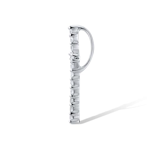 Santuzza 10K Solid Gold Gemstone Genuine Diamond Dainty Cross Pendant Without Chain for Women2