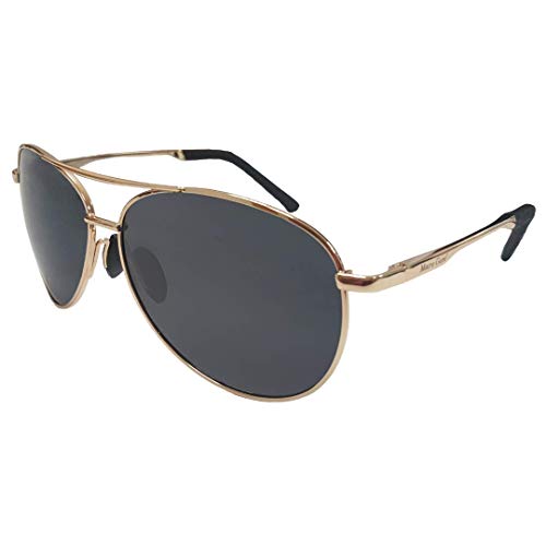 Image of Macro Giant Classic Drop Shape Sunglasses, Polarized, 100% UV Protection, UV 400 With Case, Military Style, Al-Mg