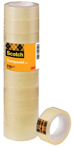 Scotch Cinta transparente 508, 15 mm x 10 m, 10 rollos/paquete