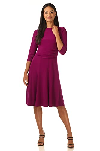 Rekucci Women's Flippy Fit N' Flare Dress 3/4 Sleeves