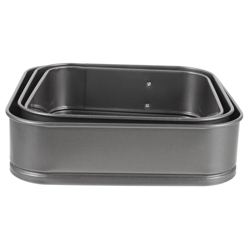 Cabilock 3pc Square Cake Pan Live Buckle Non-stick Mold Carbon Steel Honeycomb Baking Tray Cake Baking Pan Home Party Wedding