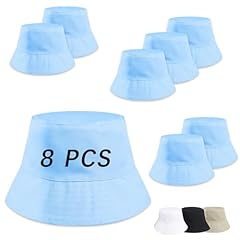 8pcs Light Blue Bucket Hat