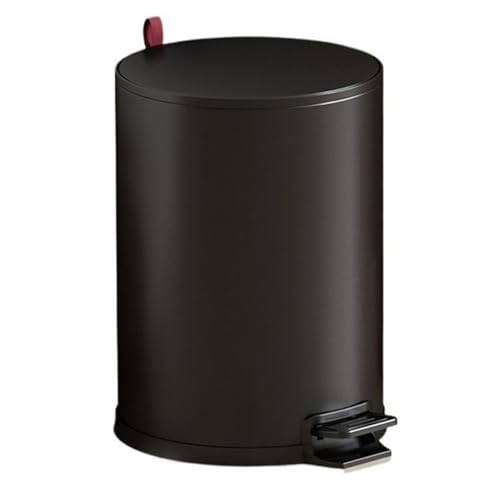 Caneca de basura redonda acero inoxidable 8 L negra miniatura 1