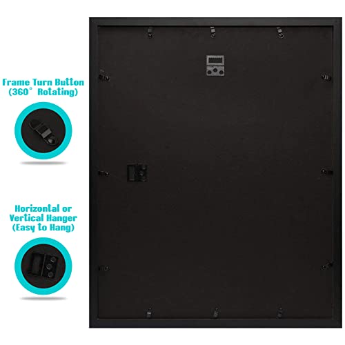 Frametory, 16X20 Picture Frame With Mat For 11X14 Picture- - High Definition Glass Wide Molding - Preinstalled Wall Mounting Hardware (Black, 1 Pack) #TOP4