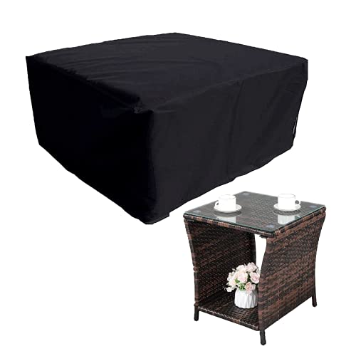 J&C Patio Furniture Cover, Outdoor Square Patio Furniture Set Covers Furniture Table Cover, Black Durable Waterproof Dust Proof Protection Covers for Garden Lawn Furniture Sets (35.5x35.in-420D)