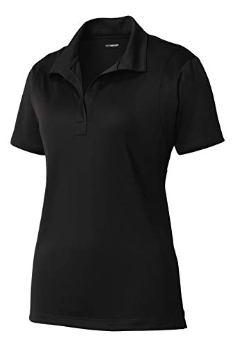 Dri-Equip Ladies Micropique Moisture Wicking Polo-M-Black