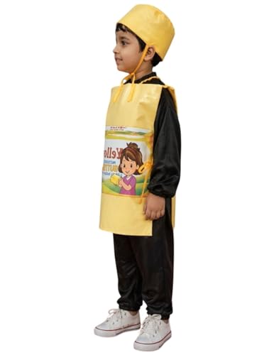 Image of BookMyCostume Yellow Butter Food Kids Fancy Dress Costume 5-6 years
