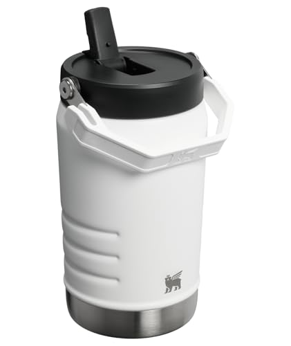 Image of STANLEY IceFlow Flip Straw 2.0 Jug, 40 oz, Chalk | Easy Carry Handle | Twist On Lid and Flip Up Straw | Leakproof Water Bottle | Insulated Stainless Steel | BPA-Free