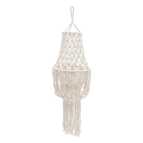 Pantalla de macramé con borlas PRETYZOOM para lámpara de techo boho 2