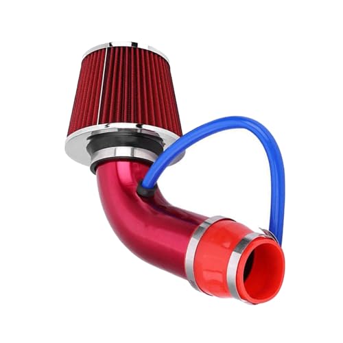 76mm Universal Car Cold Air Intake Filter Induction Kit(Red