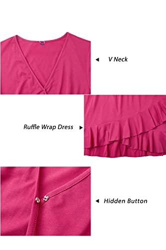 Image of ULTRANICE Womens Summer Dresses Floral V Neck Ruffled Hem Spaghetti Spring Casual Beach Outfits Flowy Wrap Sun Dress