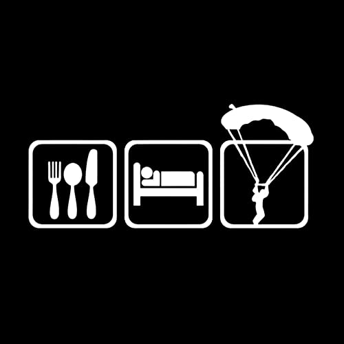 SCSHY Car Sticker 16.2 * 7.1Cm Coolest Sleep Eat And Parachuting Car Stickers Vinyl Car Sticker Accessories