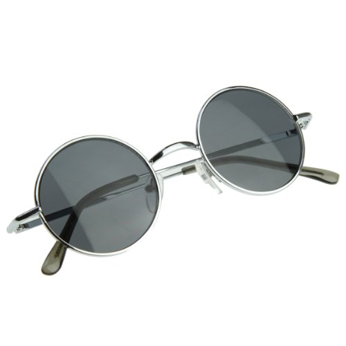 zeroUV Small Retro-Vintage Style Lennon Inspired Round Metal Circle Sunglasses4
