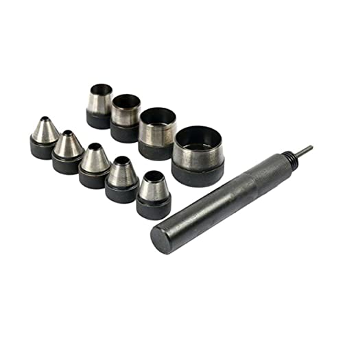 Tofficu Leather Punching Tool Set 10pcs Hole Punch for Belt Eyelet Equipment Sizes for DIY Projects