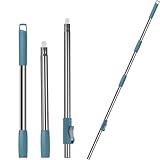 RinseWise 3-Section 35-to-61 Inch Spin Mop Extended Spin Mop Replacement Mop Handle Compatible with Round Spin Mop Bucket Cleaning System, Microfiber Mop Floor Head Mop - Navy Blue