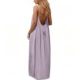 nnOuOnn Backless Cami Dress for Women Summer 2026 Sleeveless Long Maxi Casual Sundress Ladies Flowy Open Back Lounge Dresses for Holiday Beach Vacation Back Tie House Dress in Solid Color (L, Purple)