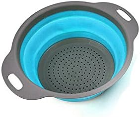 Collapsible Silicone Strainer Foldable Kitchen Tidy Noodle Strainer (Orange)