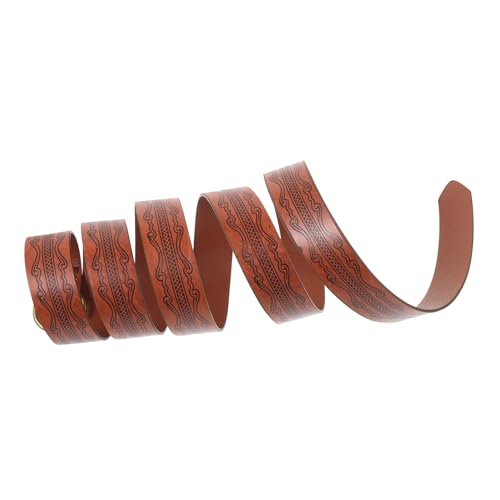 Mens Medieval Embossed Waist Belt for Costume Vintage Viking Accessory for Reenactment and Cosplay Durable Deep