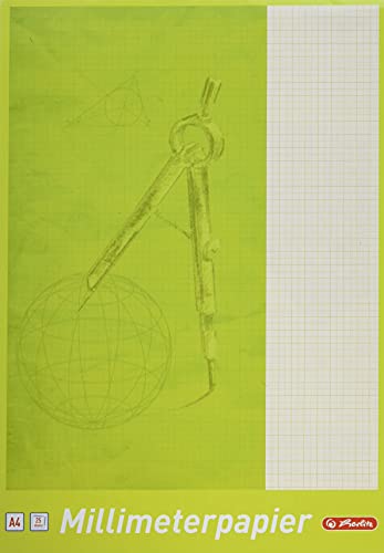 Herlitz 690305 Bloc de feuilles de papier millimétré A4, 25 feuilles a4 Cover