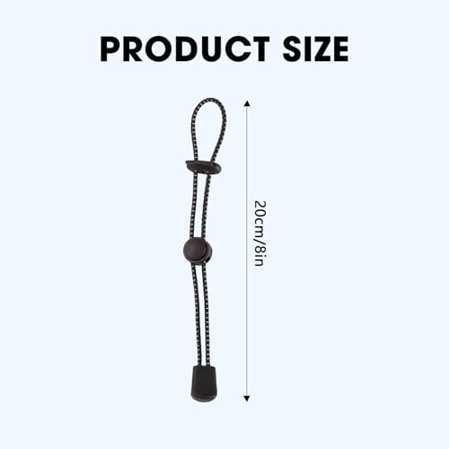 2Pcs 20CM Hiking Poles Adjustable Elastic Holder Straps Walking Sticks Backpack Attachment Lanyard with Buckles for Camping Black