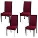 Padgene Universal Stretch Stuhlhussen, Abnehmbare Stuhlbezug Sitz Stuhl Esszimmer überzug Stuhlüberzu Abdeckungen Hussen für Husse Hotel Party Bankett (Rot, 4er Set)