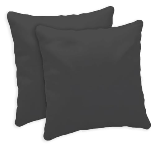 Giovanni Dolcinotti | Juego de 2 Fundas de Cojines para sofá de 50 x 50 cm – Fundas Decorativas – 100% algodón – Fundas con Cremallera Oculta – Gris Oscuro – Modelo Atlanta