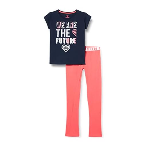 Freegun EF.FGFUT.PL.MZ Ensemble de Pijama, Marine/Rose, 12 Fille