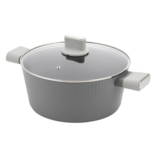 FLORINA Faitout en aluminium Serrano 6,1 l 28 cm I Casseroles avec poignées Soft-Touch I Casserole...