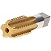 Hertel High Speed Steel Interrupted Thread Pipe Tap, 1/2-14 NPTF, 5 Flutes, TiN Coated, Regular Hook