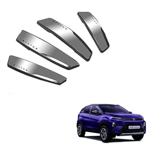 Image of Autokaar Status Car Door Edge Guard Scratch Protector Silver Universal for Tata Nexon /Punch /Tiago /Altroz /Harrier /Safari /Tigor /Indica /Sumo /Hexa /Harrier /Nexon EV